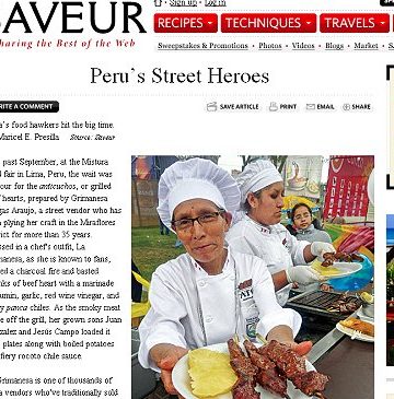 Tía Grimanesa anticuchera en revista Saveur